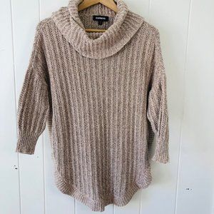 Express Turtleneck Knit Sweater with Round Hem
